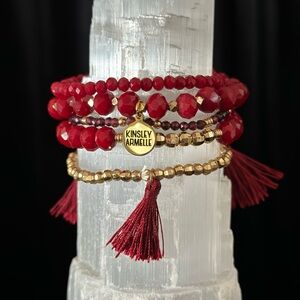 Red Kinsley Armelle bracelets set